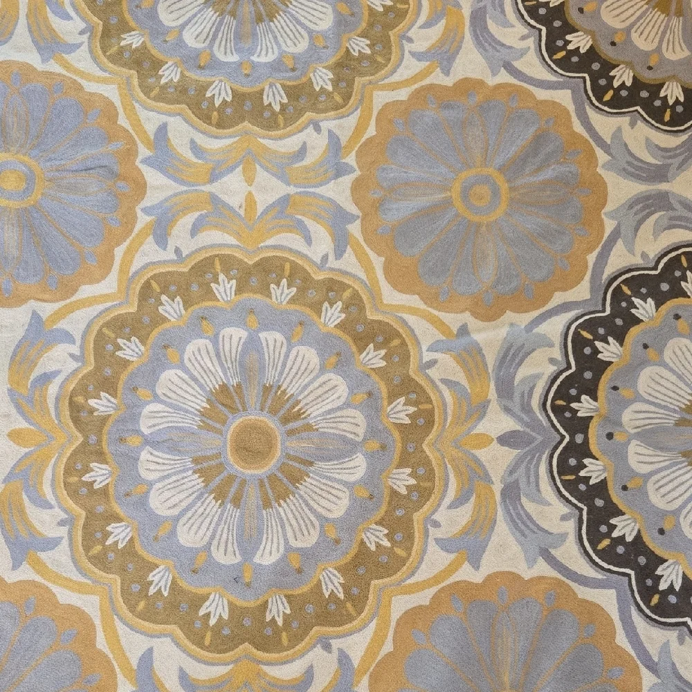 Wool Embroidery Area Rug (Approx 5'x7') - Picture 5 of 6
